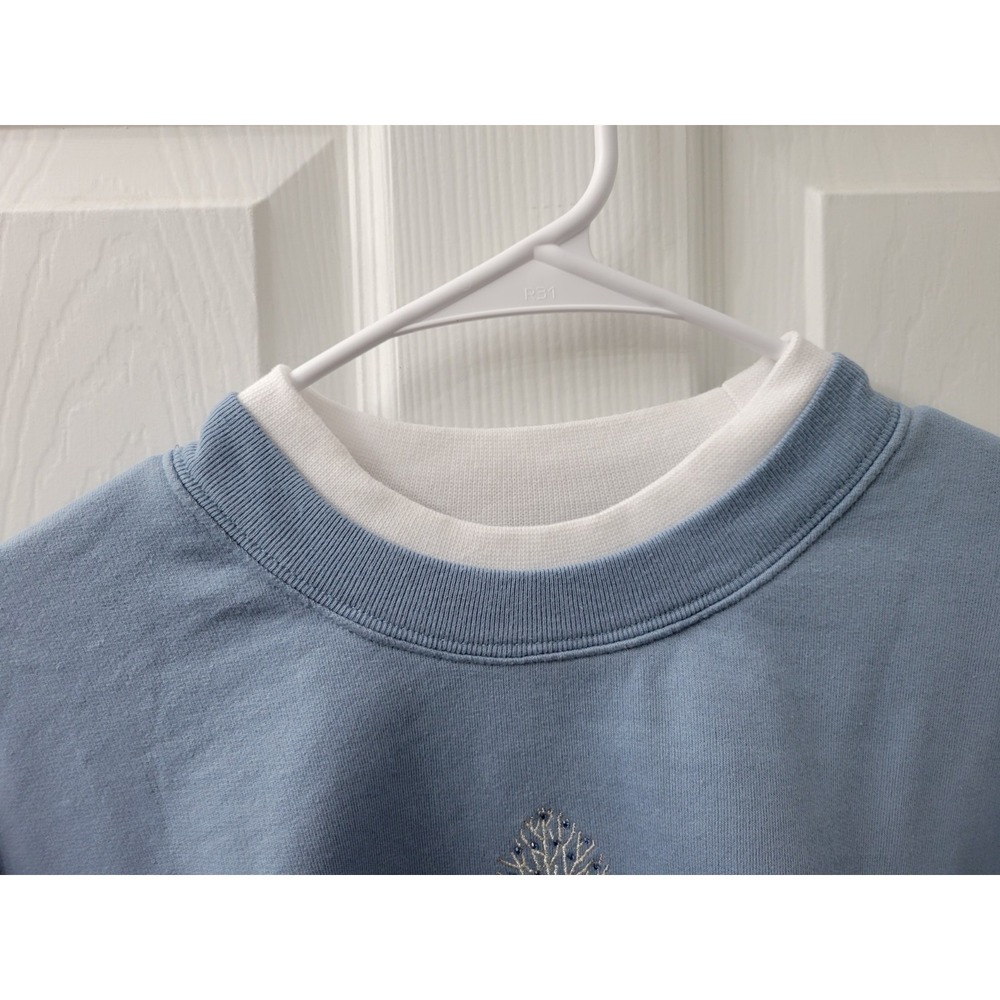 Decorated Originals Sweatshirt Light Blue Tree Leaves Design Size 3XL Excellent - Picture 3 of 5